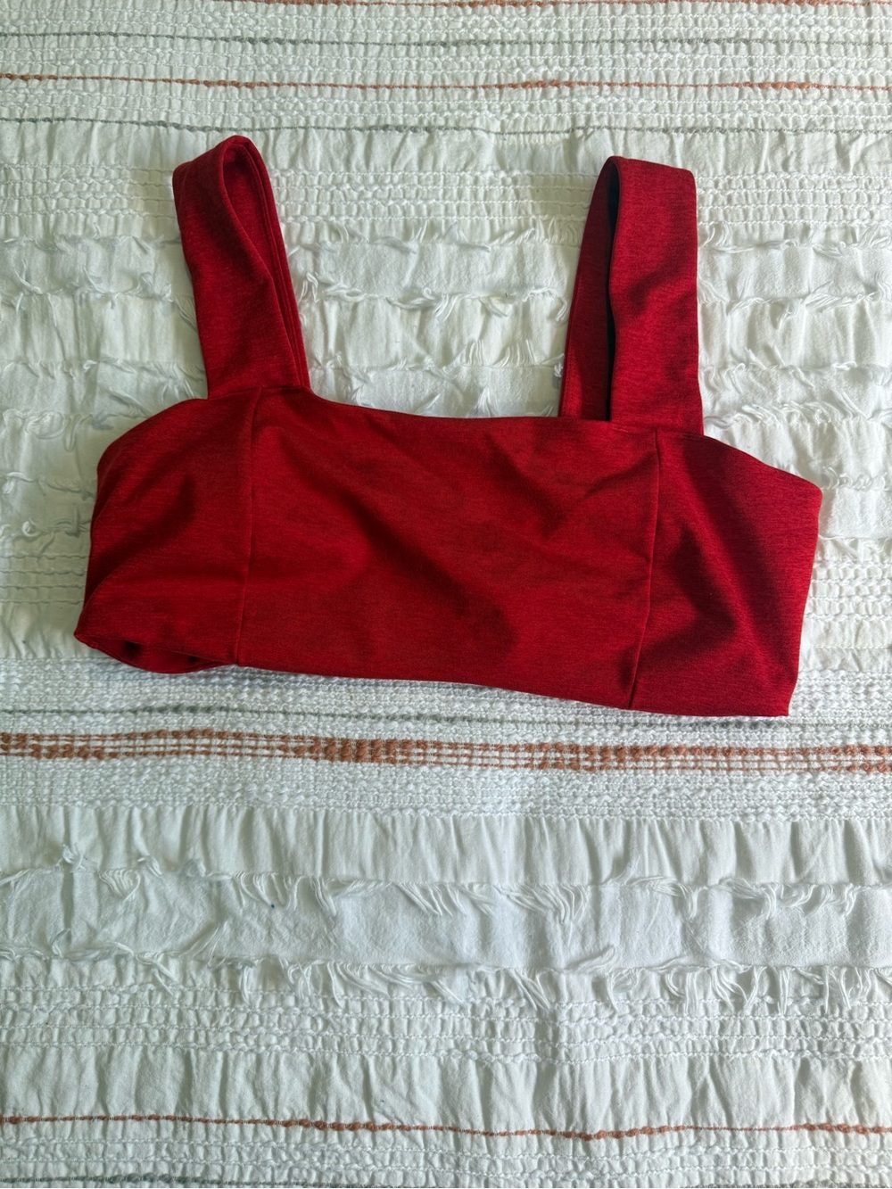 Red Square Neck Sports Bra